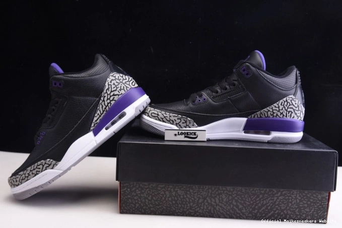 Official Maikesneakers Jordan Purple Air Black Court Retro CT8532-050 3 0802